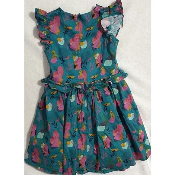 DISNEY STORE Frozen Ana Elsa Princess Dress Pretend Play Sz 9/10 Turquoise/pink - Picture 2 of 12